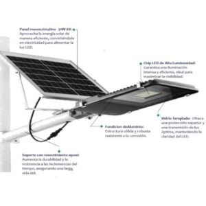 Luminaria solar con panel separado 100w